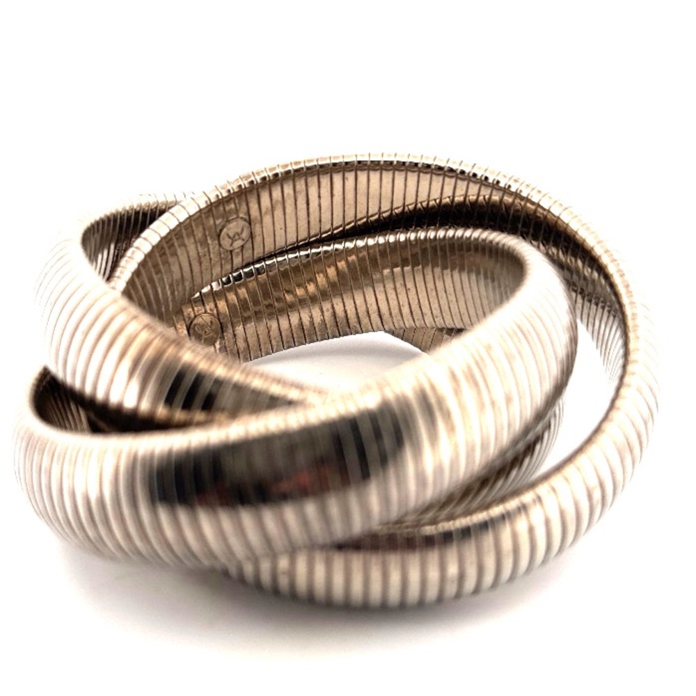Janis Savitt Antique Silver Color Triple Cobra 7/8″ Bracelet - Picture 2 of 4